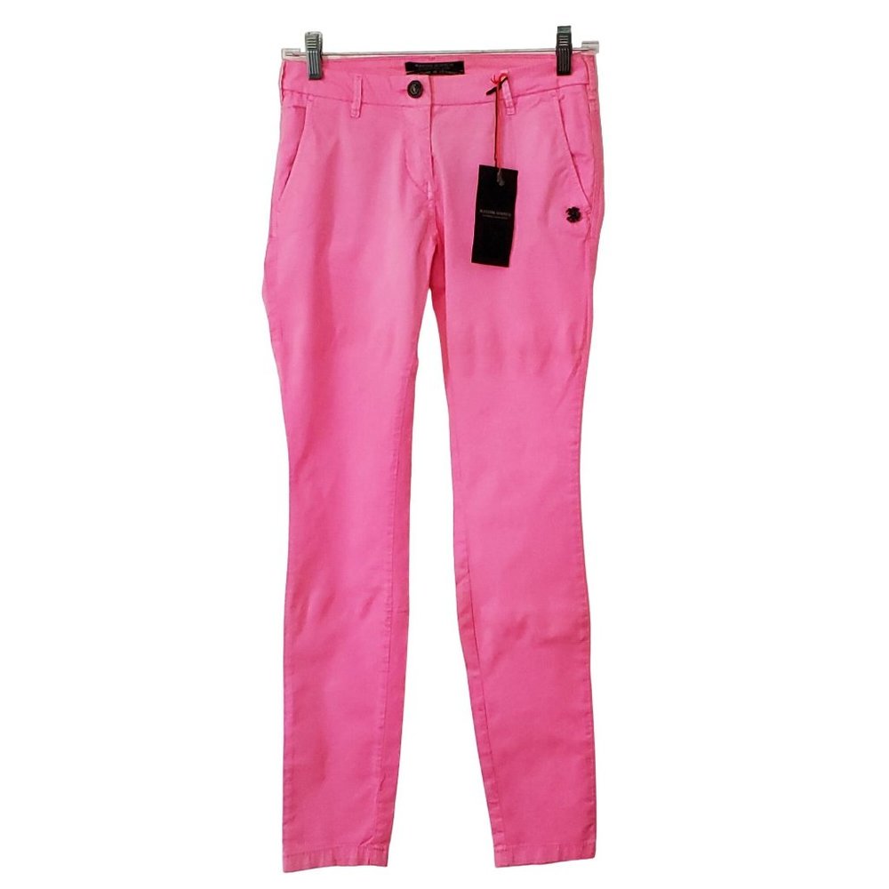 SALE Scotch & Soda NWT La Femme Selon Marie Pink Stretch Low Rise Pants 25/32